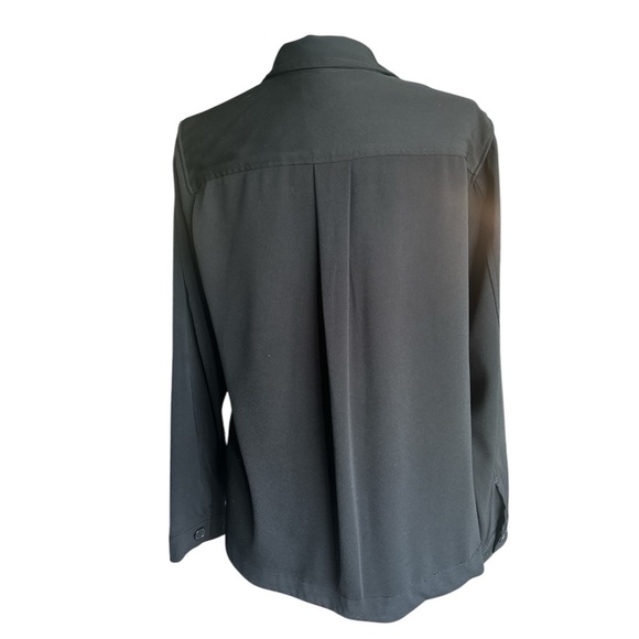 Max Mara Black Button-Down Blouse – Long Sleeves, Collared, Size L - Picture 3 of 8